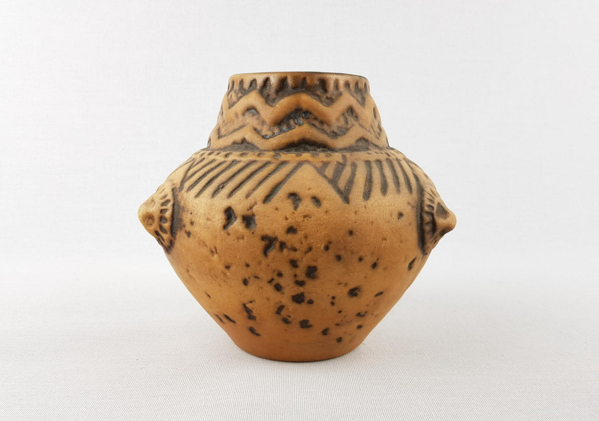 Vintage JASBA KERAMIK Brown Vase "Nimrod" Series 150/12 West German Pottery 1966s
