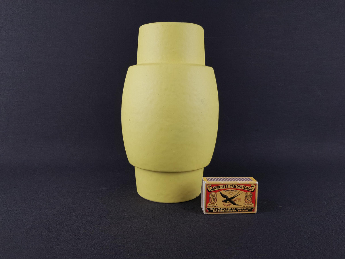 Vintage ES-KERAMIK (Emons und Sohne) Ýellow Vase 631-21 West German Pottery 1970s