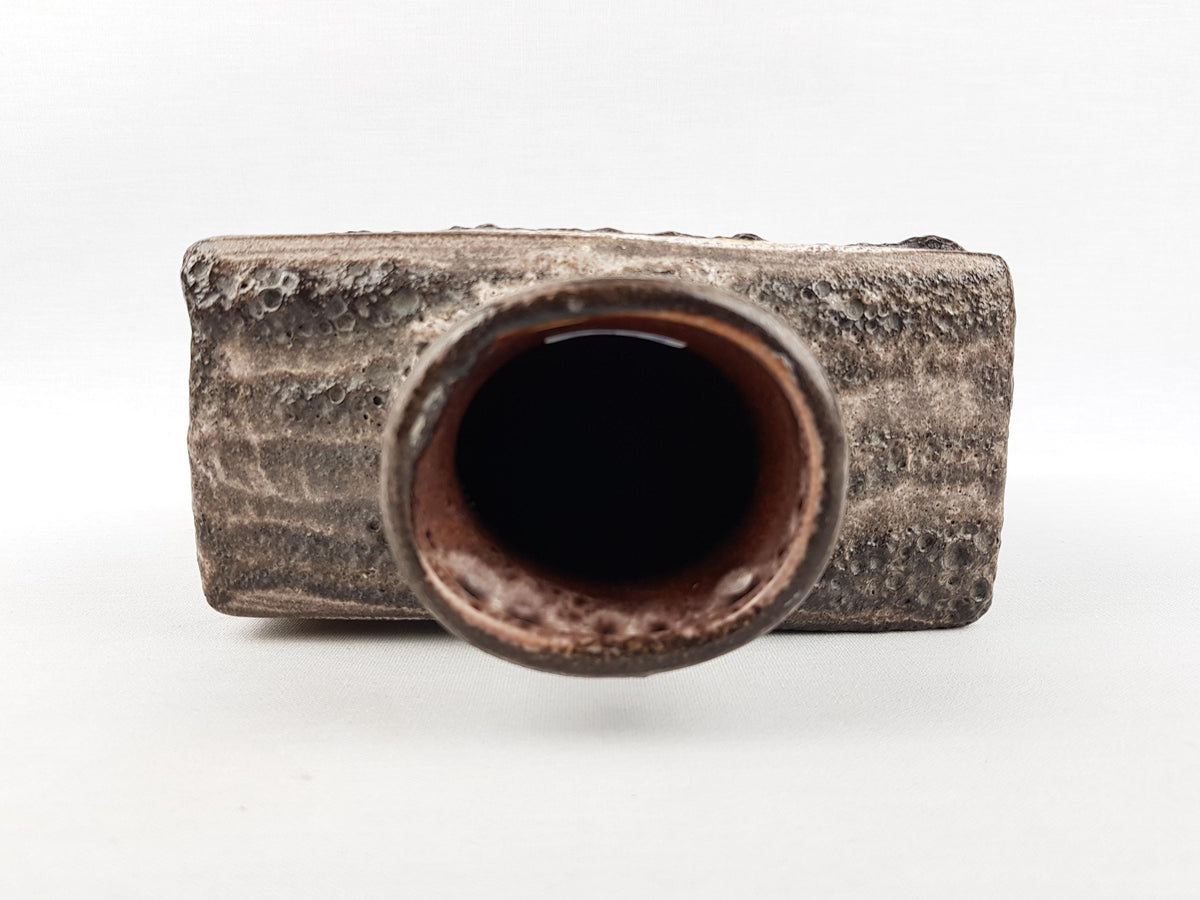 Vintage SCHEURICH KERAMIK Rectangular Vase With Bull and Horse Decor 281-19 West German Pottery 1970s
