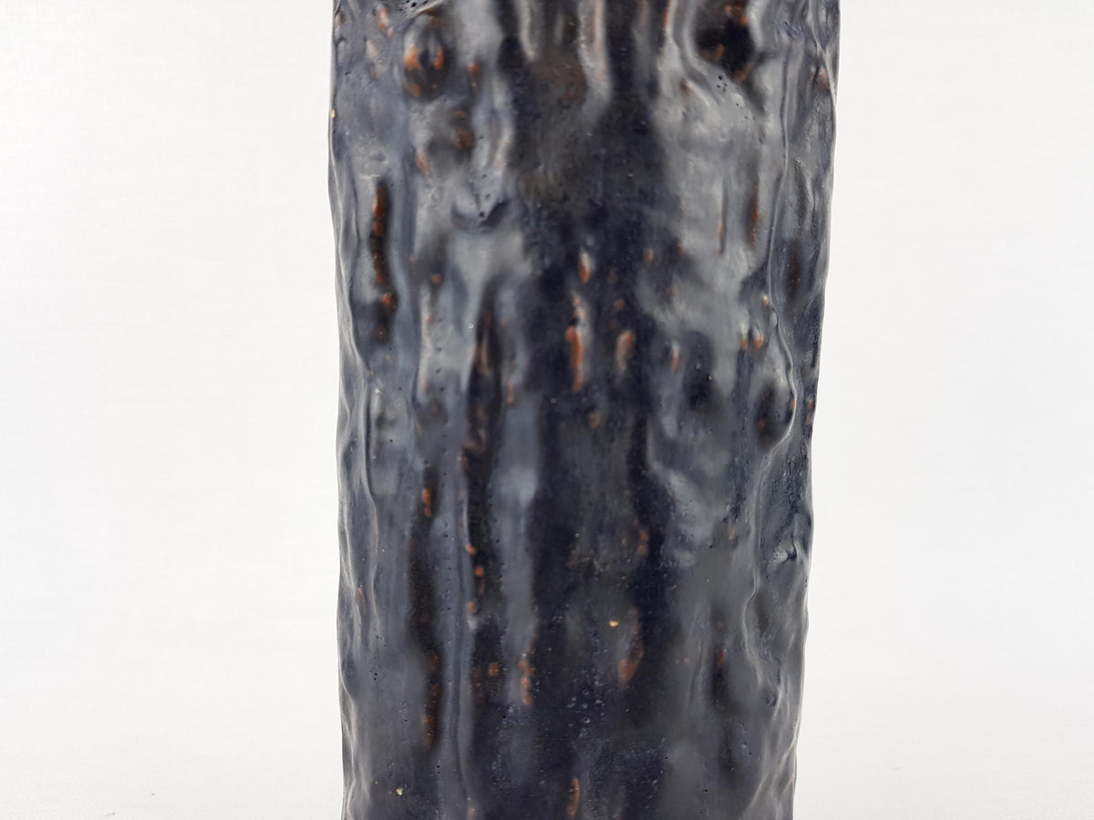 Vintage SCHAFFENACKER Studio Art Pottery Dark Brown and Blue Vase 904 West German Pottery Fat Lava Era 1960s