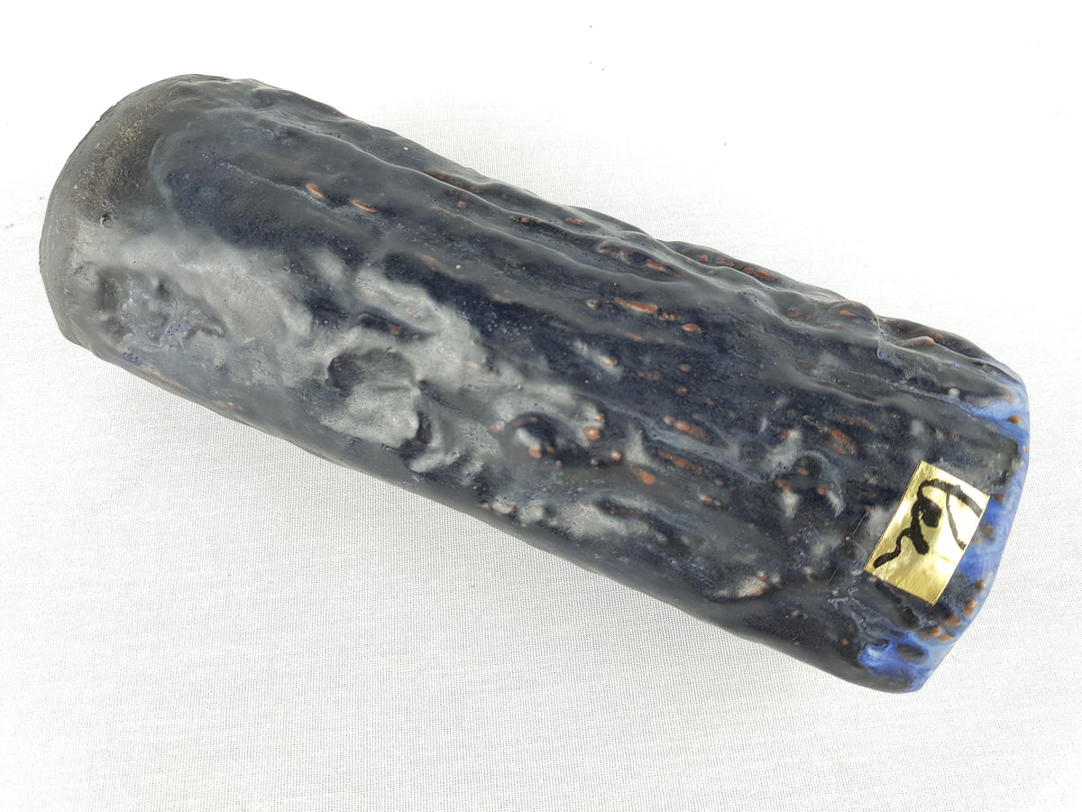 Vintage SCHAFFENACKER Studio Art Pottery Dark Brown and Blue Vase 904 West German Pottery Fat Lava Era 1960s