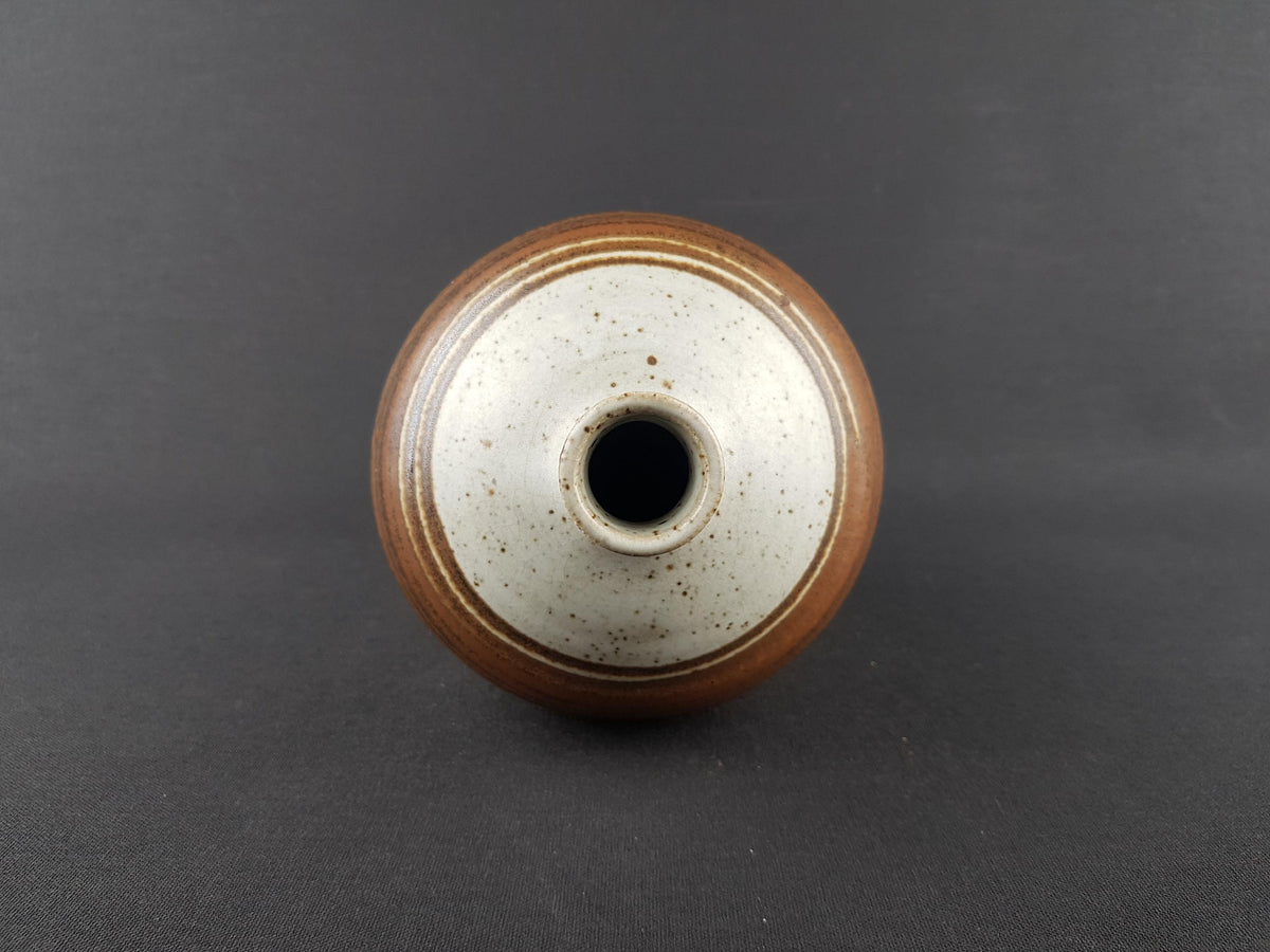 Vintage JETTE ANDERSEN Brown and Beige Speckled Vase, Denmark 1960s
