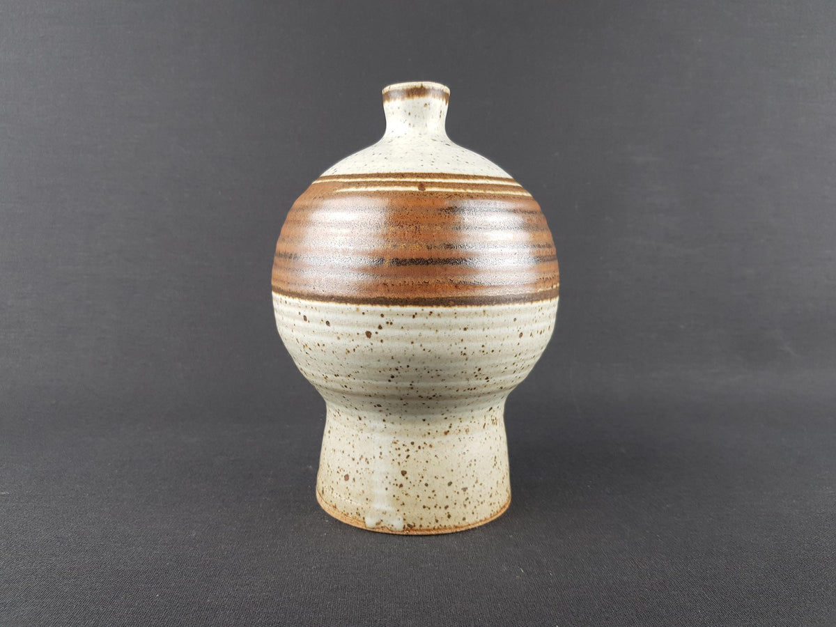 Vintage JETTE ANDERSEN Brown and Beige Speckled Vase, Denmark 1960s