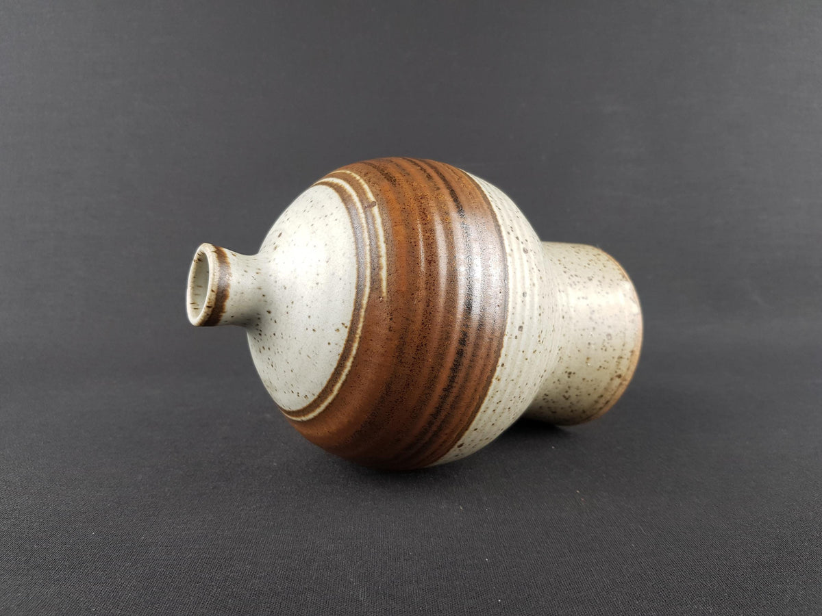 Vintage JETTE ANDERSEN Brown and Beige Speckled Vase, Denmark 1960s