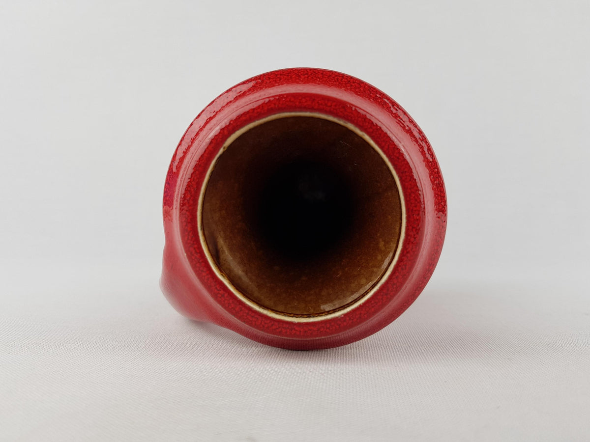 Vintage STEULER KERAMIK Handled Red Fat Lava Vase 315-15 West German Pottery 1960s