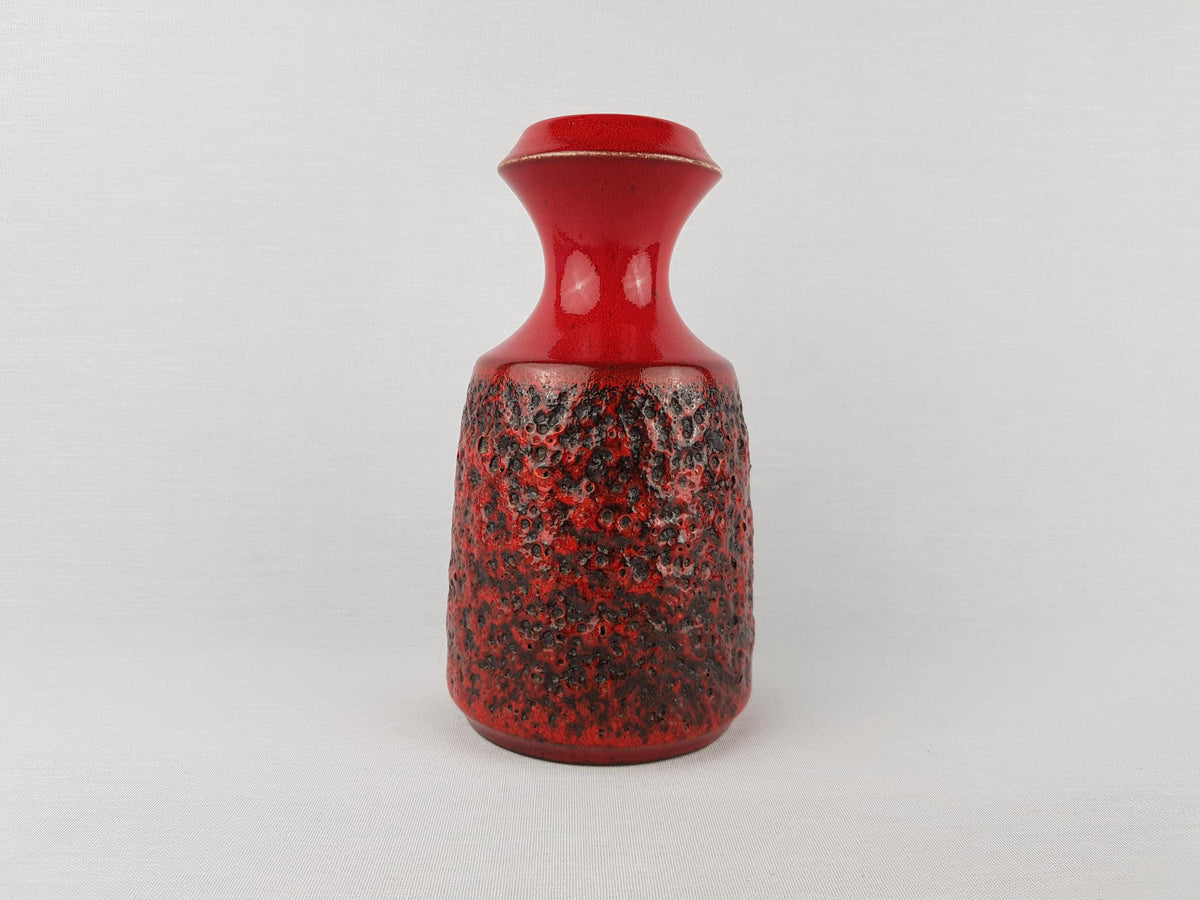 Vintage STEULER KERAMIK Red Fat Lava Vase 318-20 West German Pottery 1960s