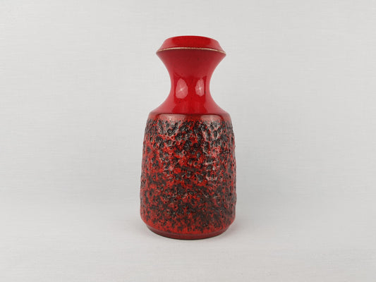 Vintage STEULER KERAMIK Red Fat Lava Vase 318-20 West German Pottery 1960s