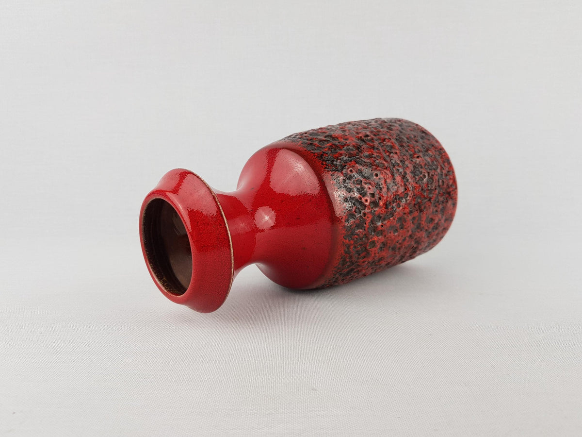 Vintage STEULER KERAMIK Red Fat Lava Vase 318-20 West German Pottery 1960s