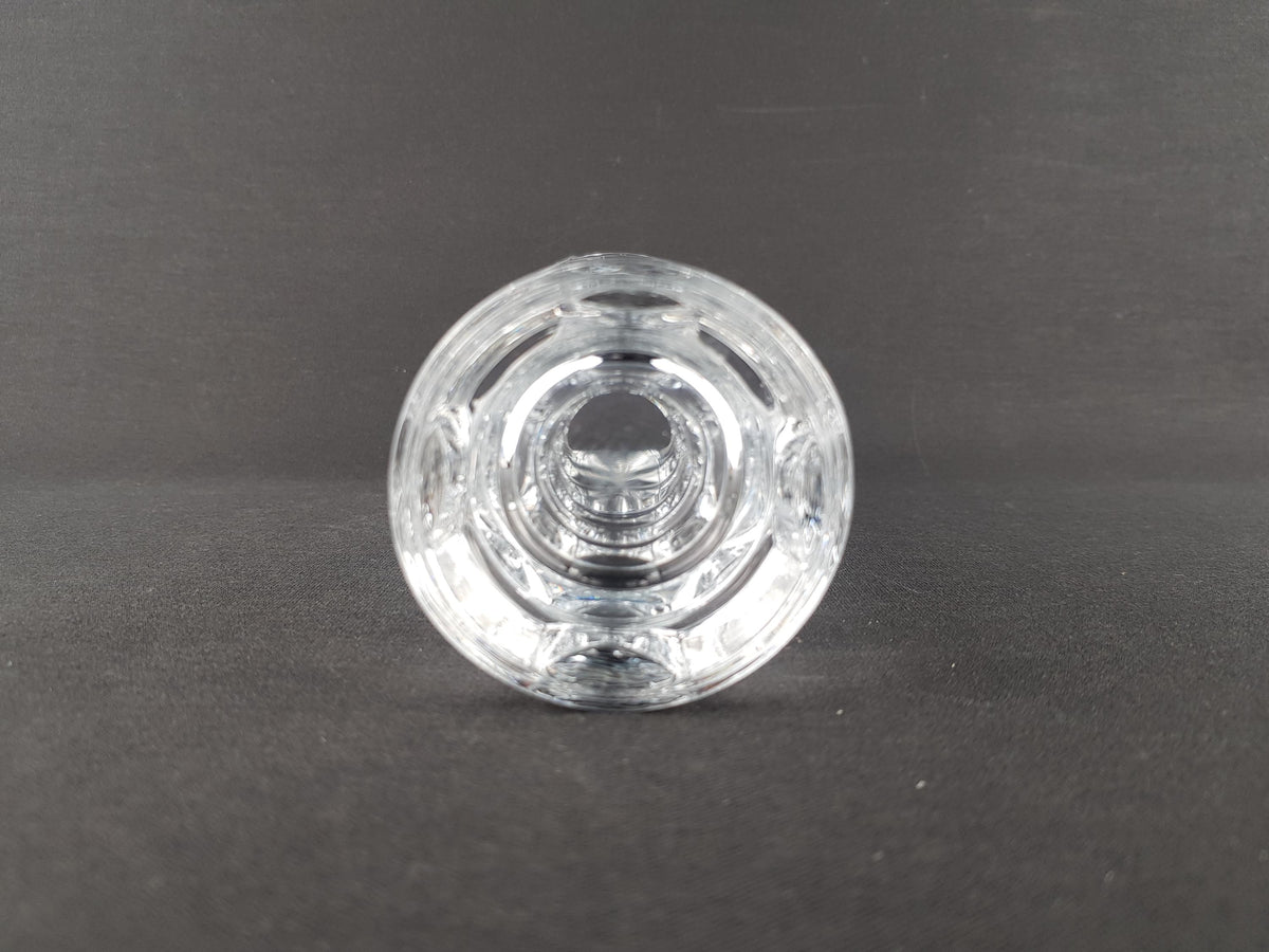 Vintage CRISTAL D'ARQUES Clear Glass Vase With Geometric Pattern France 1970s
