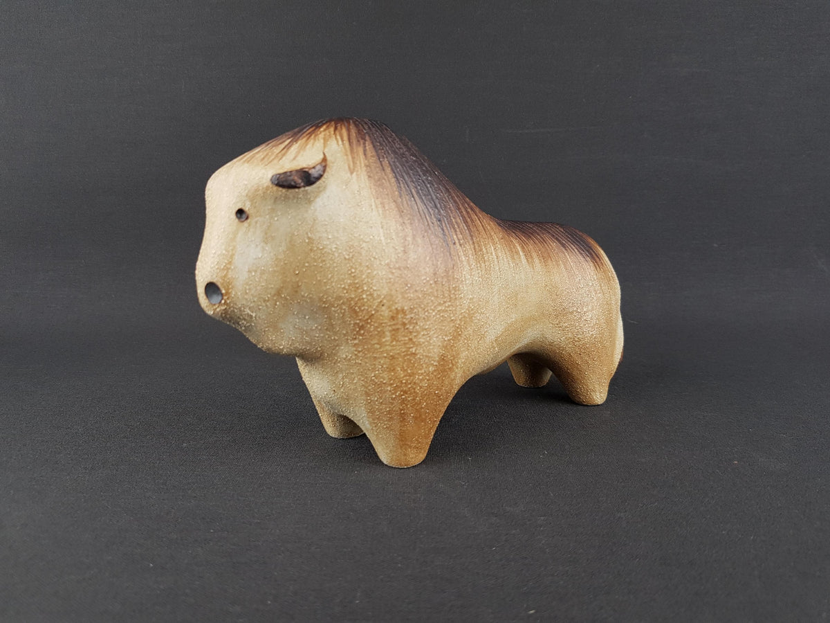 Vintage SGRAFO Bull Steer Taurus Figurine | by Peter Müller | West German Pottery 1970s