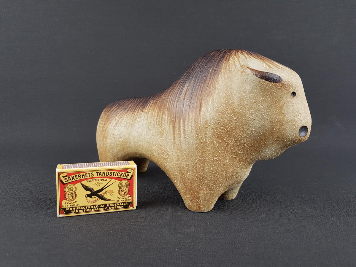 Vintage SGRAFO Bull Steer Taurus Figurine | by Peter Müller | West German Pottery 1970s