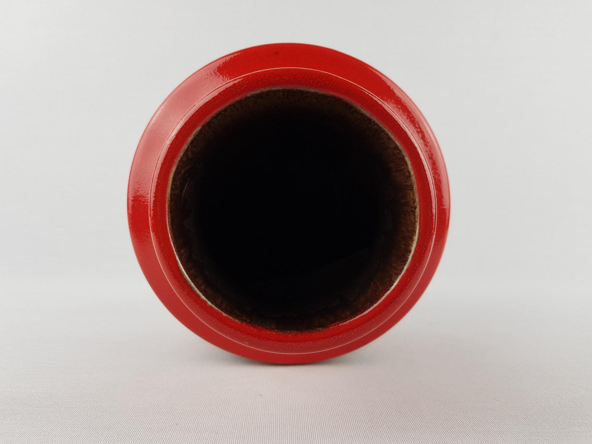 Vintage STEULER KERAMIK Red Fat Lava Vase 140-20 West German Pottery 1960s