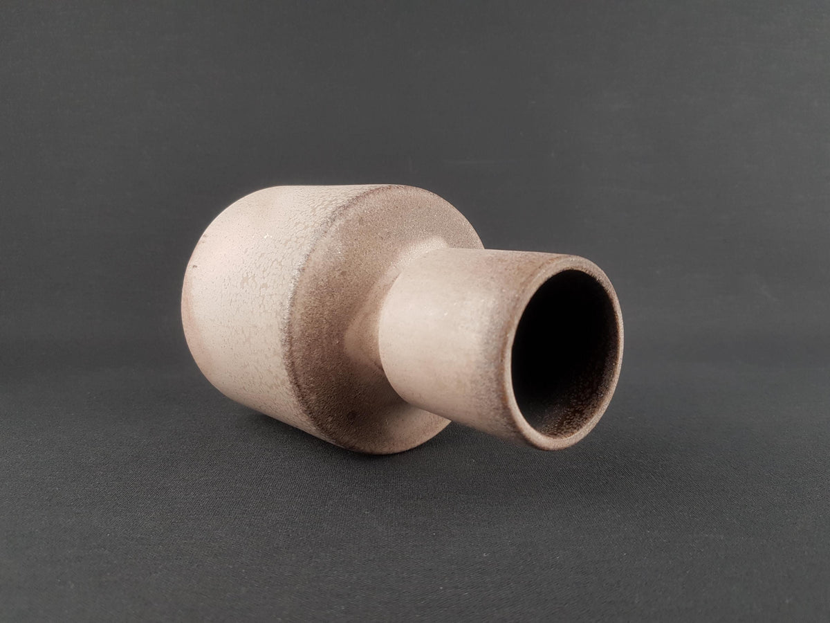 Vintage OTTO KERAMIK Soft Pink Vase With Brown Accents West German Pottery 1970s Fat Lava Era