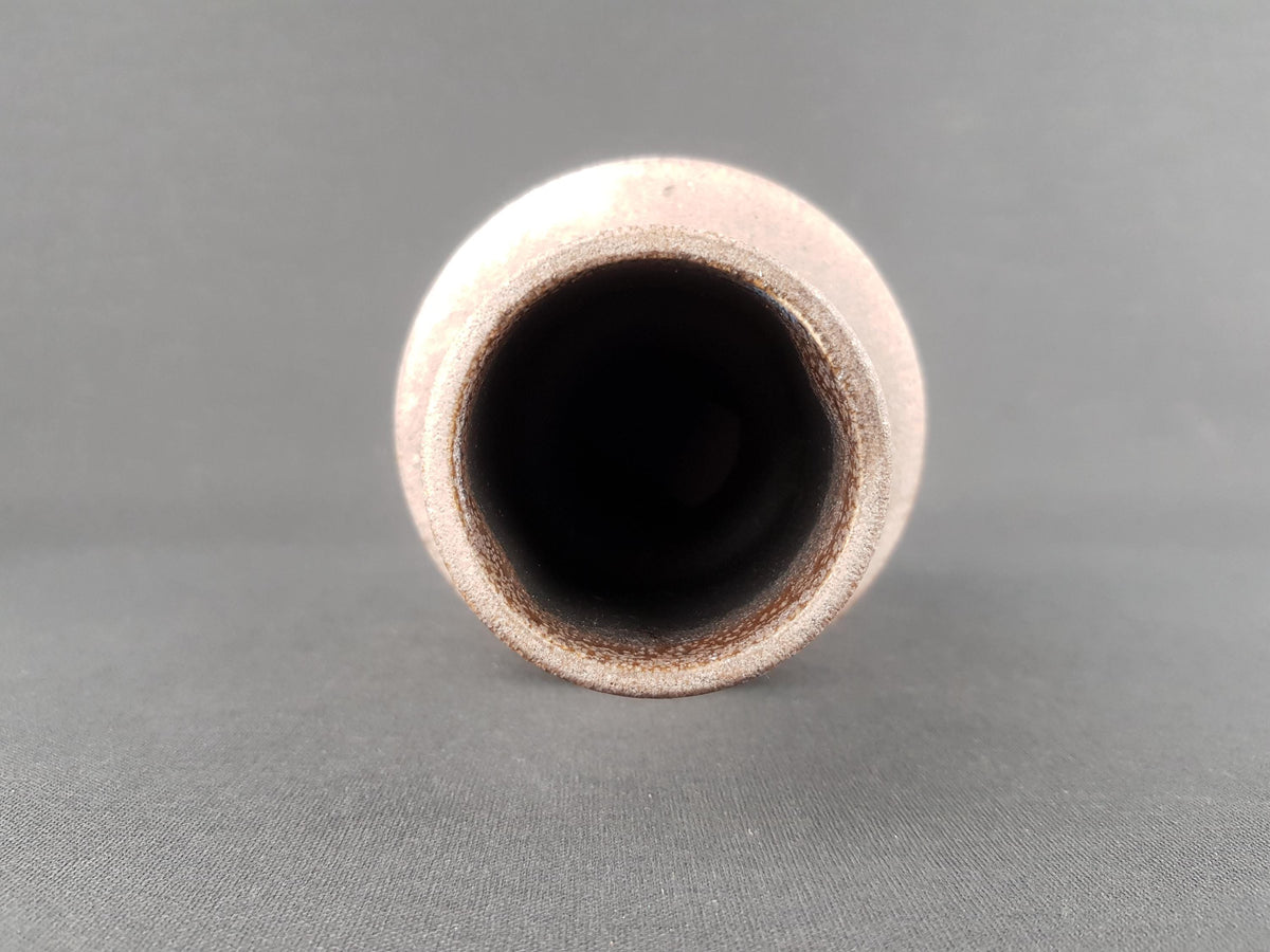 Vintage OTTO KERAMIK Soft Pink Vase With Brown Accents West German Pottery 1970s Fat Lava Era