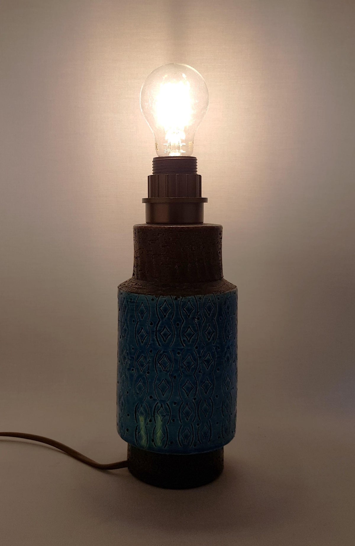 Vintage BITOSSI Table Lamp By Aldo Londi Italian Pottery 1960s 1970s