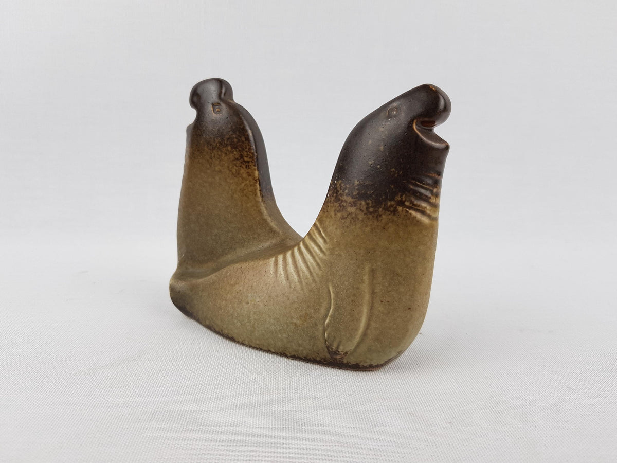 Vintage SEA LION Sjölejon by Lisa Larson from the Noaks Ark Serie of Gustavsberg Studio Pottery Sweden 1979-1983