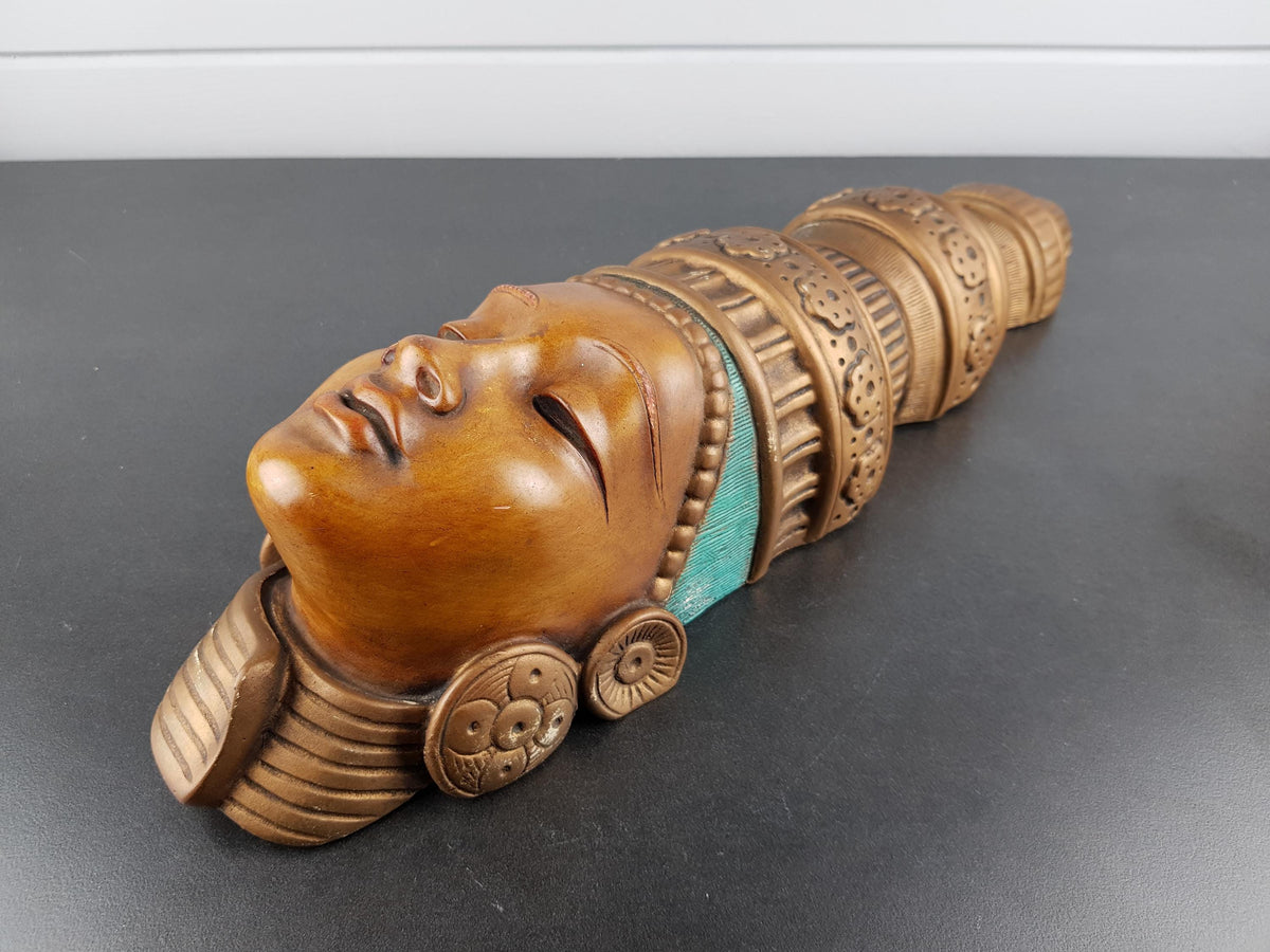 Large Vintage ACHATIT WERKSTÄTTEN Asian Lady Wall Mask 6068 By Hans Schirmer from West Germany 1950s 1960s