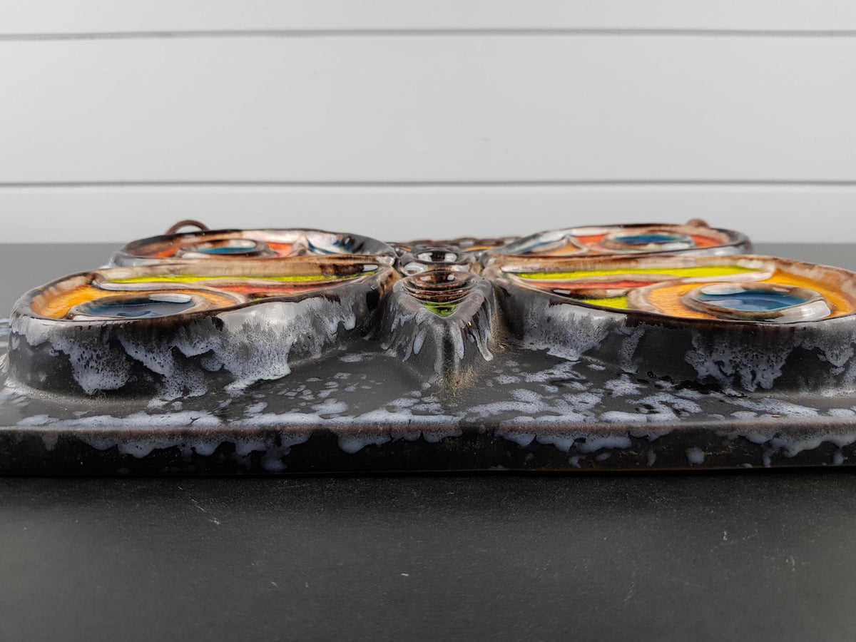 Vintage CARSTENS LUXUS Serie Wall Plate with Butterfly Decor West German Pottery 1960s