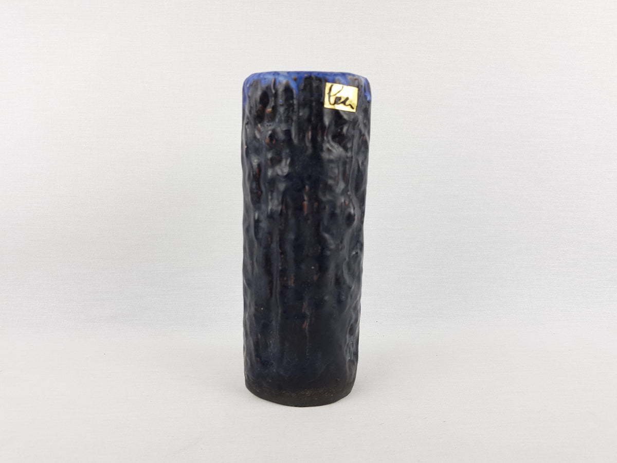 Vintage SCHAFFENACKER Studio Art Pottery Dark Brown and Blue Vase 904 West German Pottery Fat Lava Era 1960s