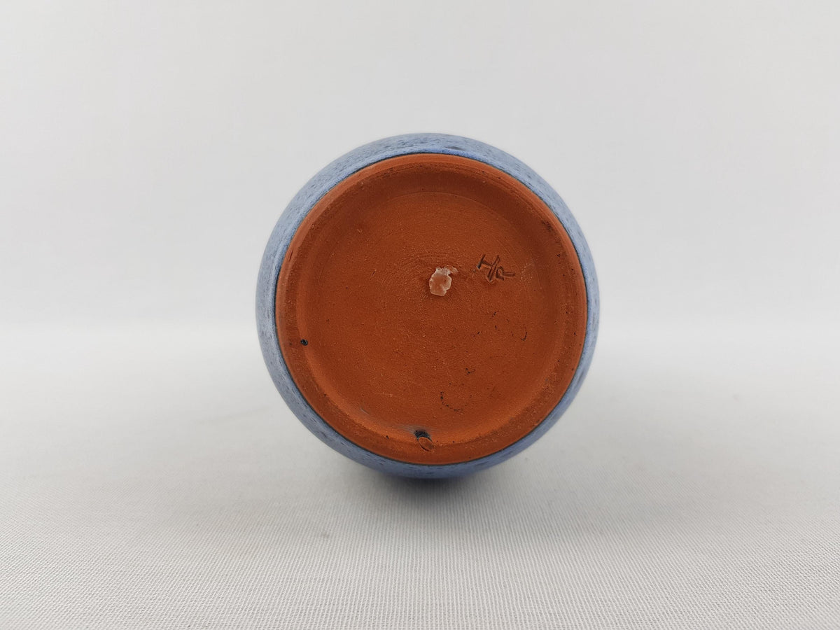 Vintage GRAMANN RÖMHILD Topferei Studio Art Pottery Speckled Blue and White Vase East German Pottery 1960s