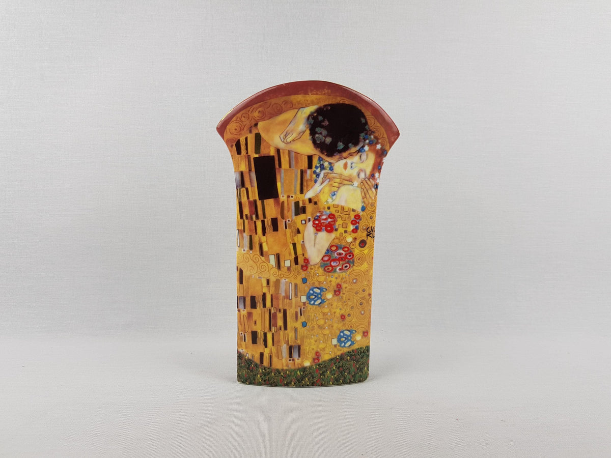 Rare Vintage GOEBEL PORZELLAN Vase with The Kiss Decor by Gustav Klimt West German Pottery 80s