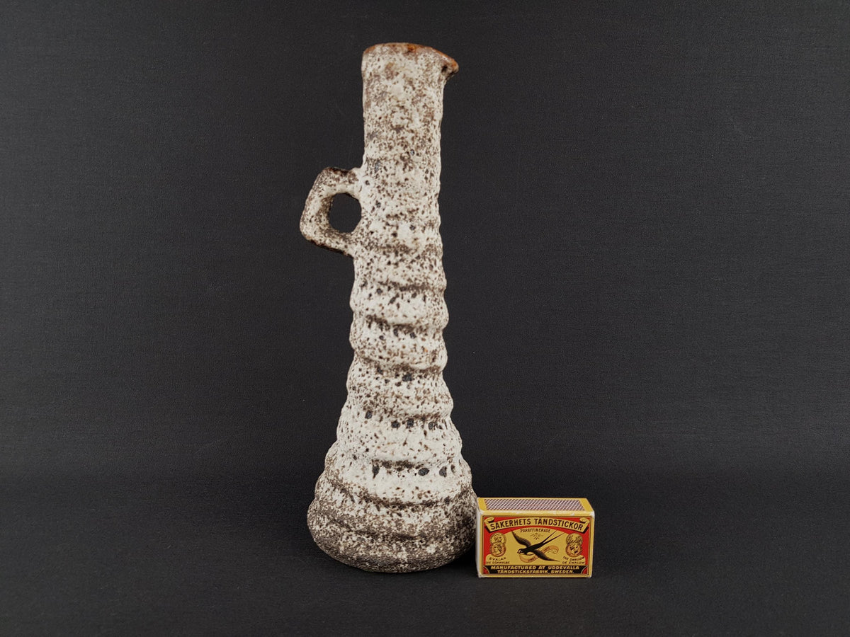 Vintage VEST KERAMIEK Beige Fat Lava Vase Dutch Pottery K10 By Marius van Woerden 1970s