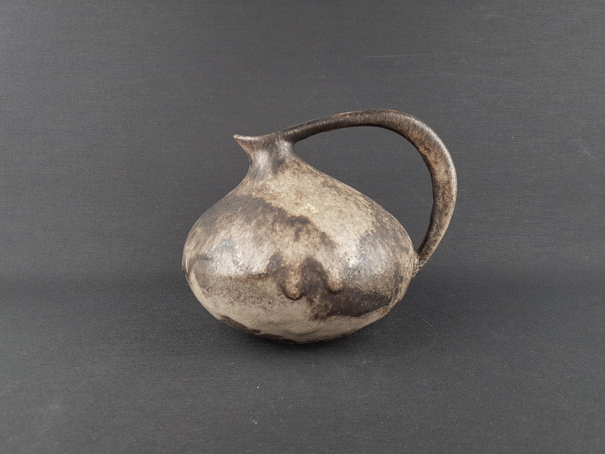 Vintage RUSCHA KERAMIK Iconic Brown Beige Pitcher Vase 313 West German Pottery 1960 1970s