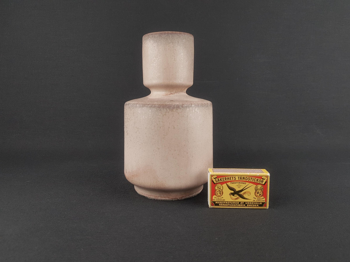 Vintage OTTO KERAMIK Soft Pink Vase With Brown Accents West German Pottery 1970s Fat Lava Era