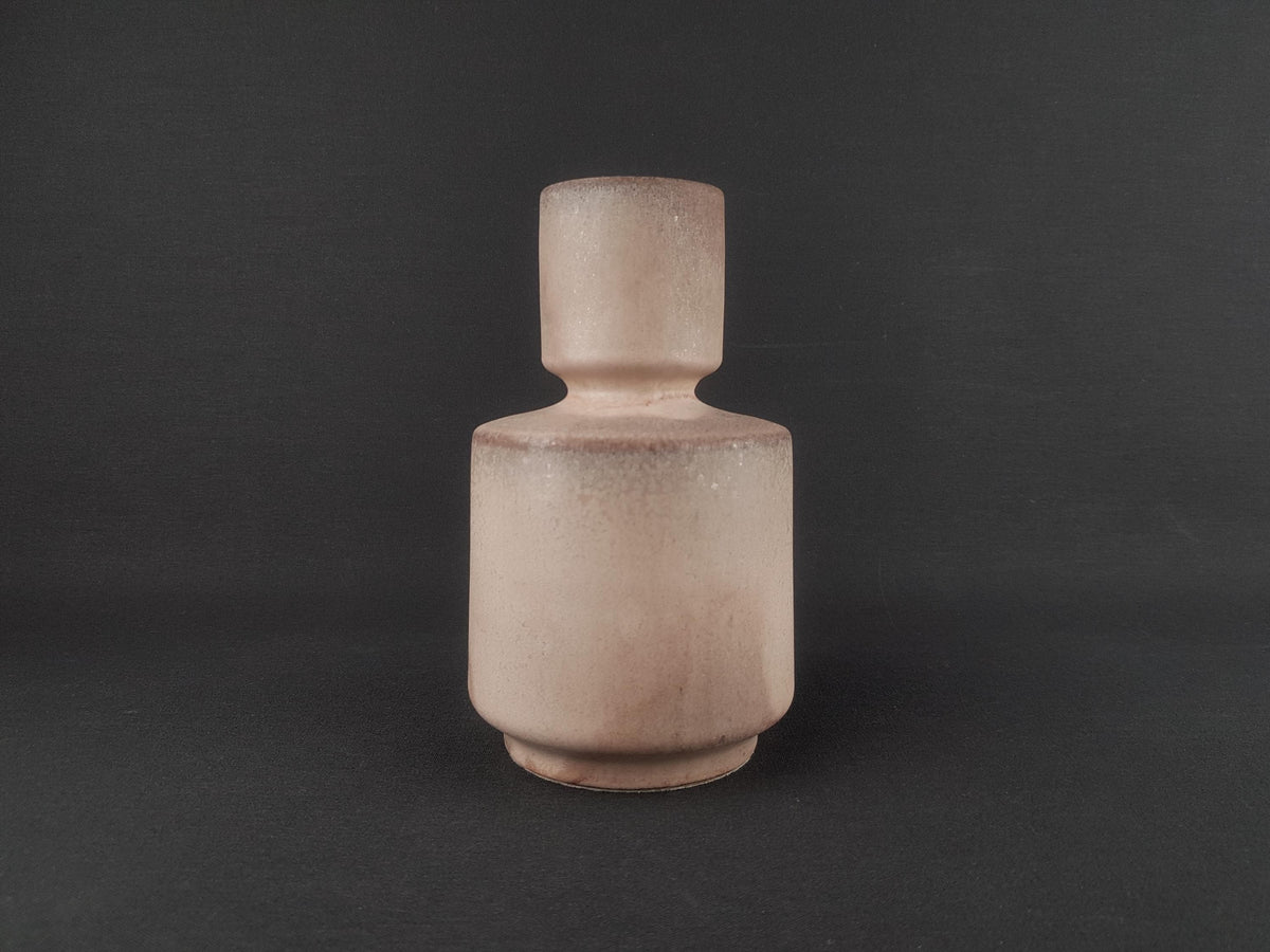 Vintage OTTO KERAMIK Soft Pink Vase With Brown Accents West German Pottery 1970s Fat Lava Era