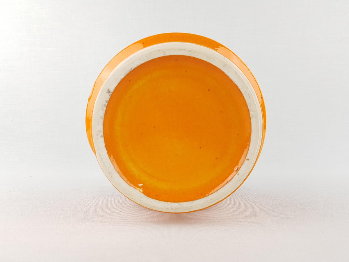 Vintage FOHR KERAMIK Orange Fat Lava Planter / Flower Pot With Dripped Decor West German Pottery Original Sticker 1970's