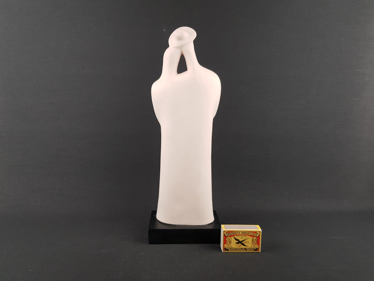 Vintage ROBERTO RIGON White Couple Man and Pregnant Woman Figurine Italian Pottery 1970s