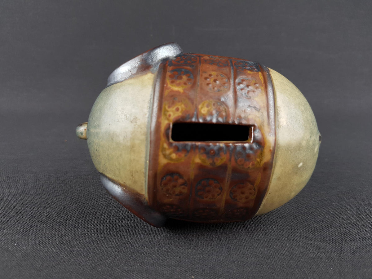 Vintage JAPANESE PIGGY BANK Ceramic Figurine Possibly Imported By Otagiri / Saving Money / Japanese Pottery 1960s 1970s