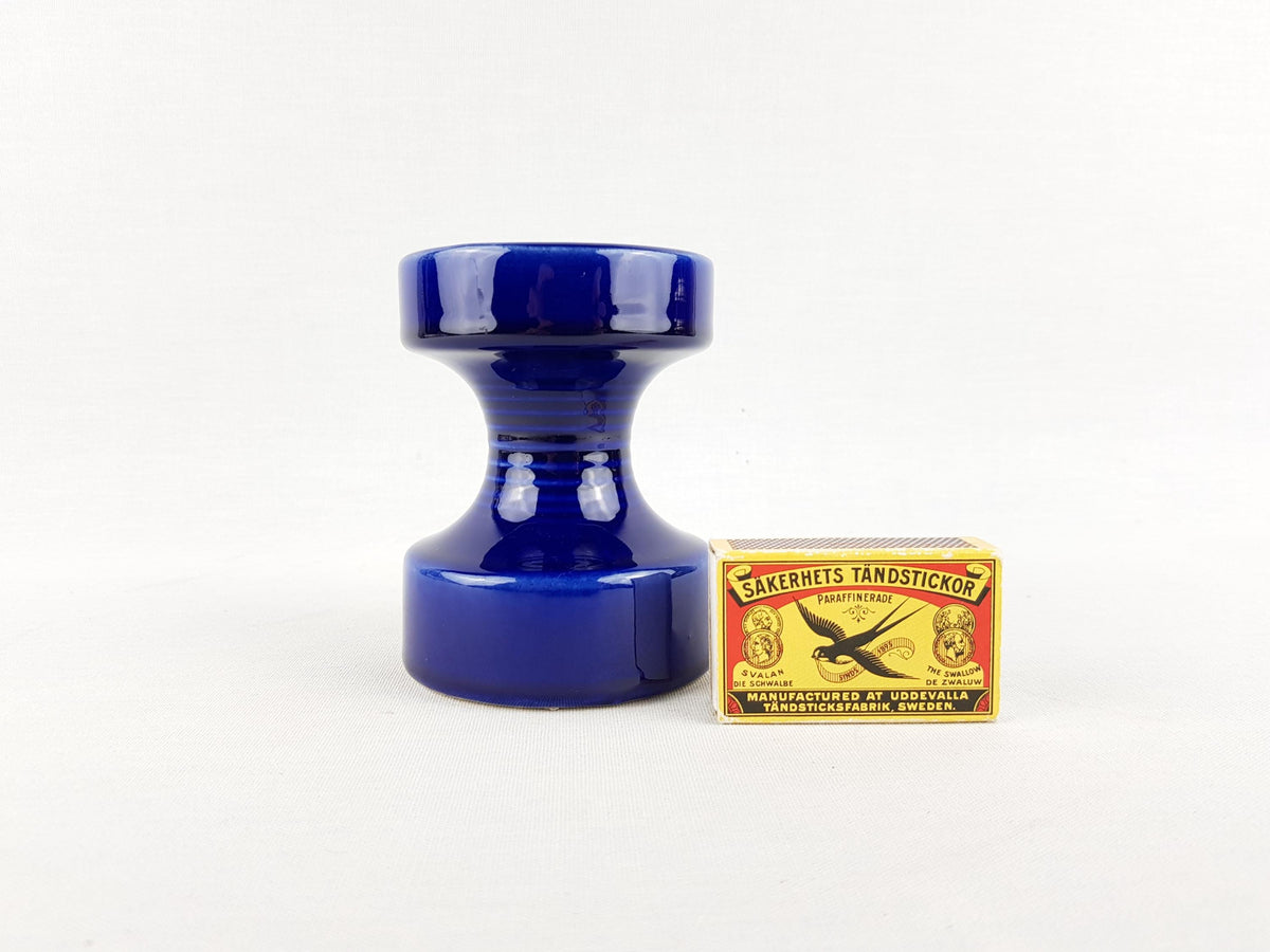 Vintage STEULER KERAMIK Kobalt Blue Candle Holder 148-10 West German Pottery 1966s