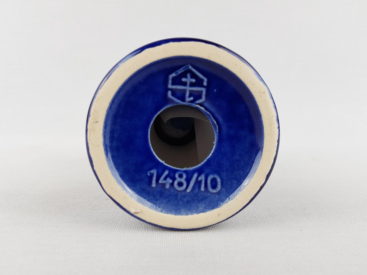 Vintage STEULER KERAMIK Kobalt Blue Candle Holder 148-10 West German Pottery 1966s