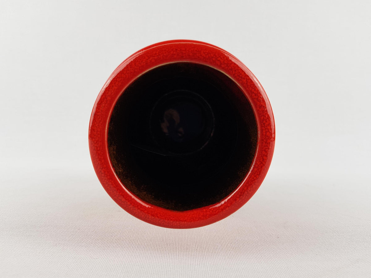 Vintage STEULER KERAMIK Red Fat Lava Vase 140-15 West German Pottery 1960s