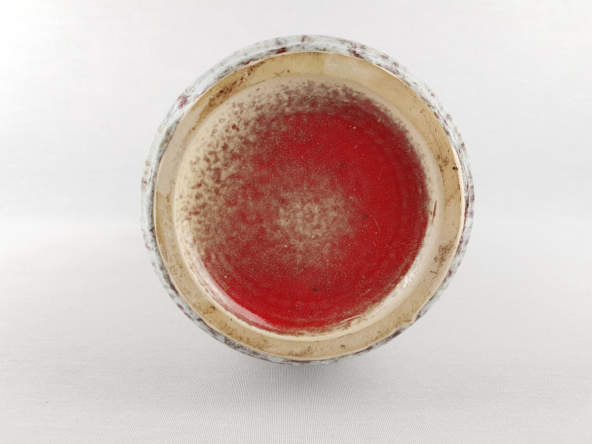 Large Vintage JASBA KERAMIK Red White and Green Vase West German Pottery 1960s 1970s