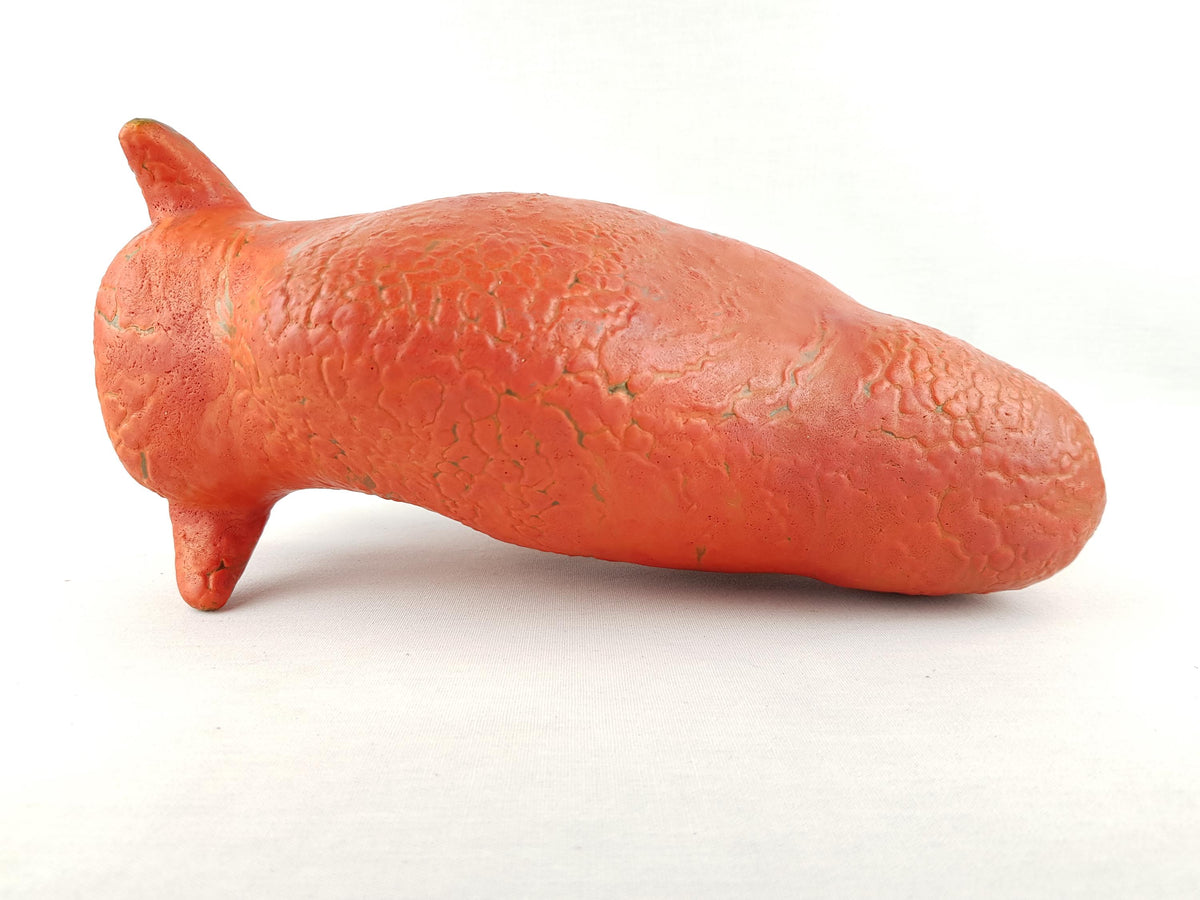 XL Vintage RUSCHA KERAMIK Bull with Vulkano decor West German Pottery 1960s by Kurt Tschörner