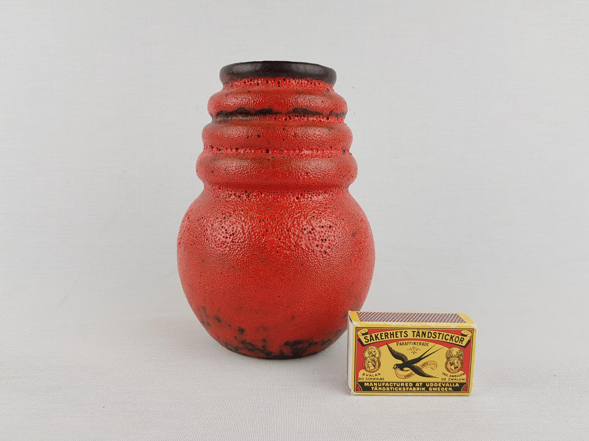 Vintage SCHEURICH KERAMIK Red Vase from the "Wien" Series 269 15 West German Pottery 1970s