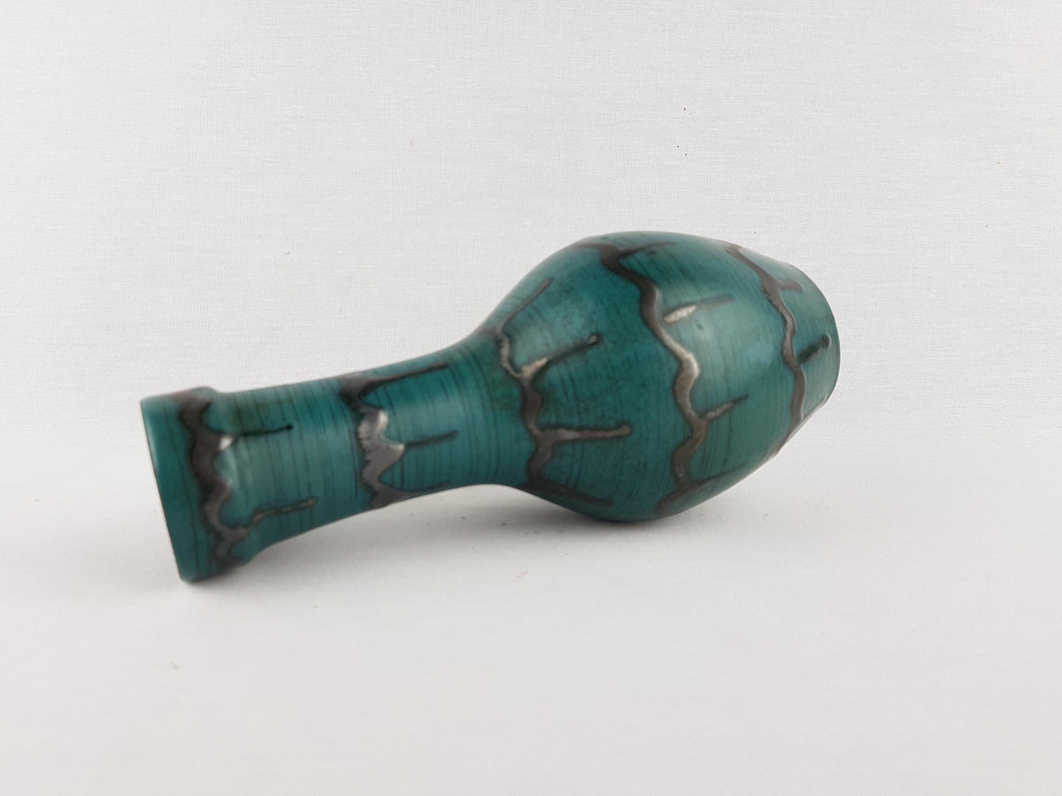 Vintage CARSTENS KERAMIK Handled Teal Blue Vase 1505-23 West German Pottery 1960s