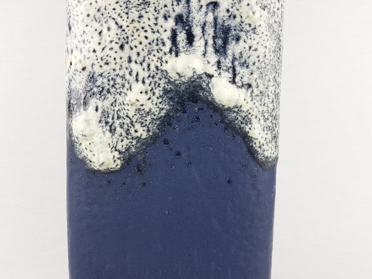 Vintage DÜMLER & BREIDEN Blue Rectangular Fat Lava Vase 84 36 West German Pottery 1960s 1970s