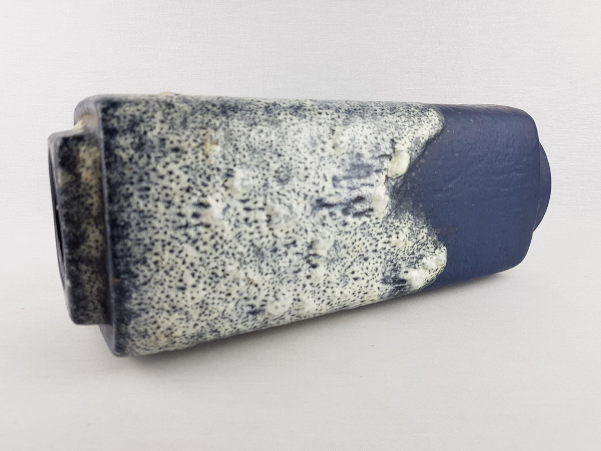 Vintage DÜMLER & BREIDEN Blue Rectangular Fat Lava Vase 84 36 West German Pottery 1960s 1970s