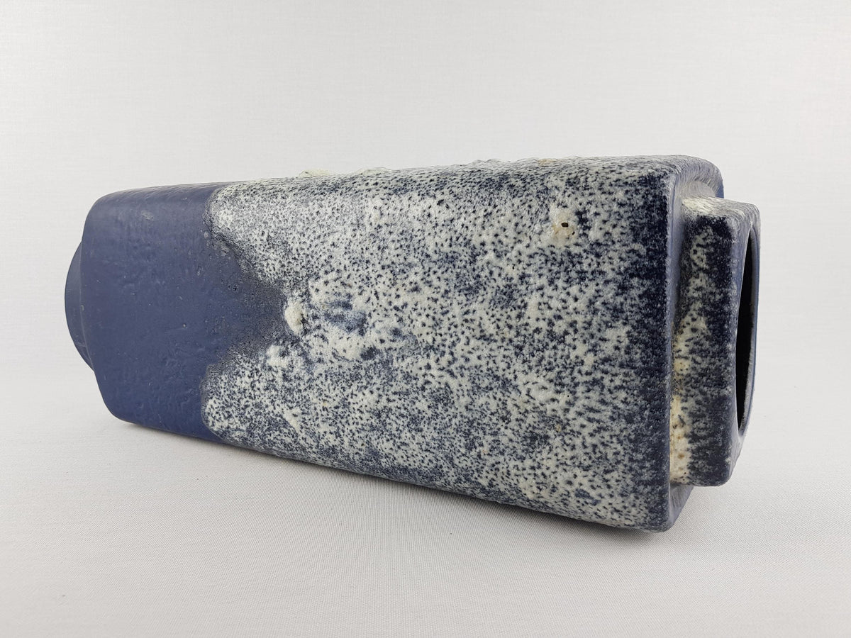 Vintage DÜMLER & BREIDEN Blue Rectangular Fat Lava Vase 84 36 West German Pottery 1960s 1970s