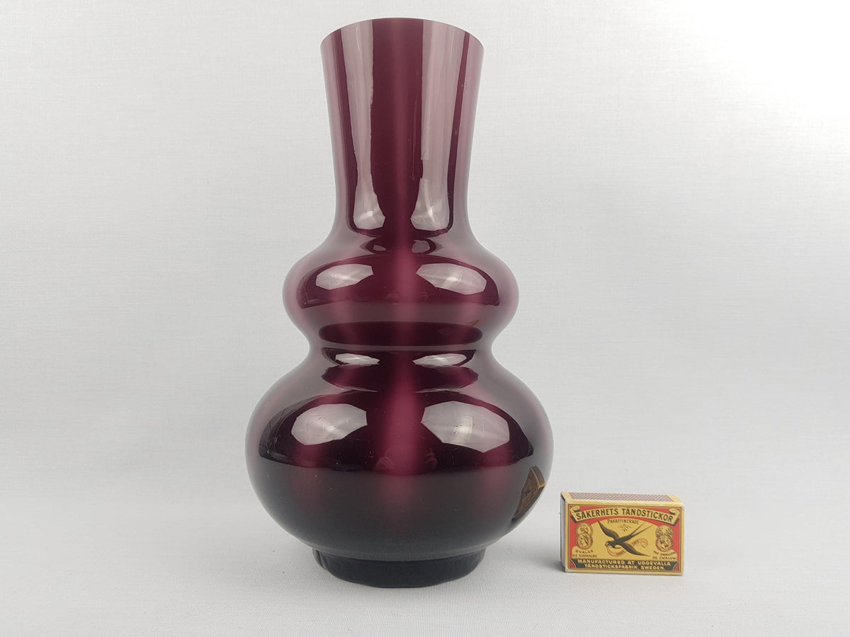 Vintage Purple and White SCANDINAVIAN STYLE Cased Glass Vase