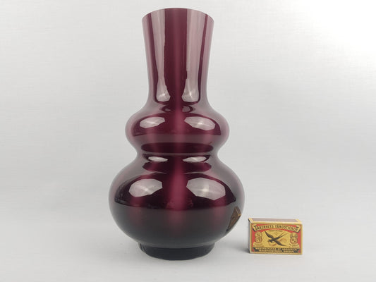 Vintage Purple and White SCANDINAVIAN STYLE Cased Glass Vase