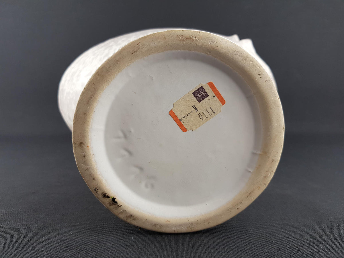 Vintage HEIBI KERAMIK White Mottled FLOOR Vase 1116 German Pottery 1960s 1970s