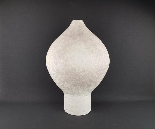 Vintage HEIBI KERAMIK White Mottled FLOOR Vase 1116 German Pottery 1960s 1970s