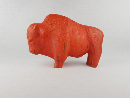XL Vintage RUSCHA KERAMIK Bull with Vulkano decor West German Pottery 1960s by Kurt Tschörner