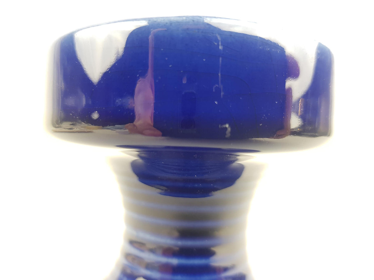Vintage STEULER KERAMIK Kobalt Blue Candle Holder 148-10 West German Pottery 1966s