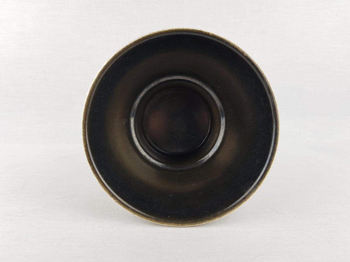 Vintage UBELACKER (Ü-KERAMIK) Beige and Black Planter Flower Pot West German Pottery 1950s--