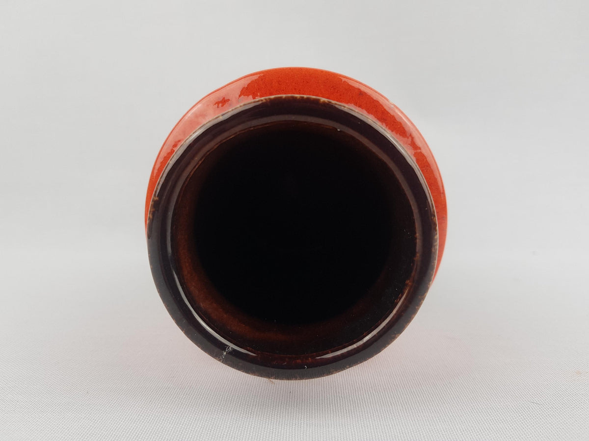 Vintage SCHEURICH KERAMIK Orange and Brown Vase 203 18 West German Pottery 1970s
